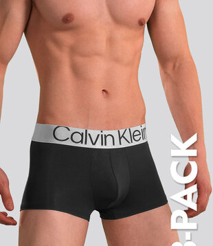 Calvin Klein Low Rise Trunk 3-pack NB3074A Microfiber Reconsidered Steel Black