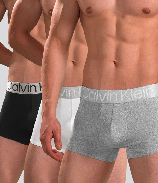 Calvin Klein Trunk 3-Pack NB3130A Reconsidered Steel Wit/Zwart/Grijs