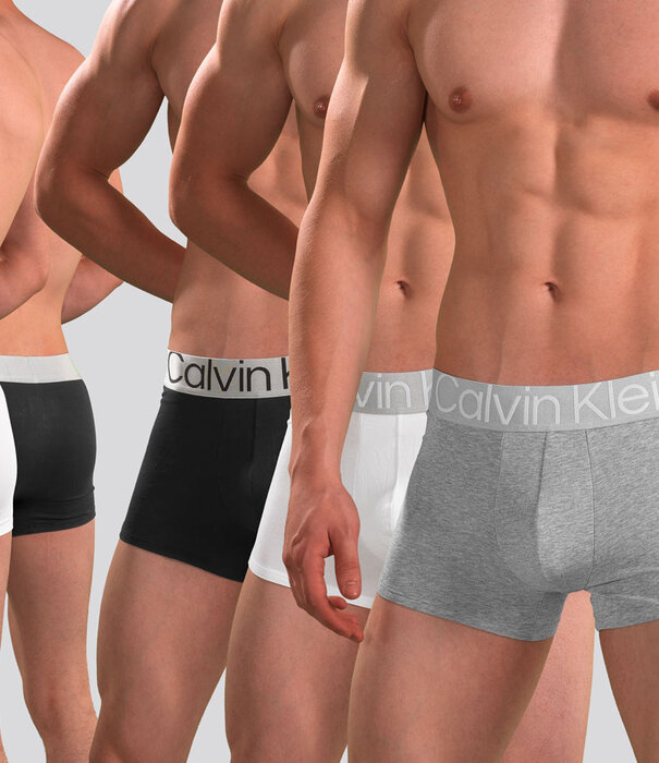 Calvin Klein Trunk 3-Pack NB3130A Reconsidered Steel Wit/Zwart/Grijs