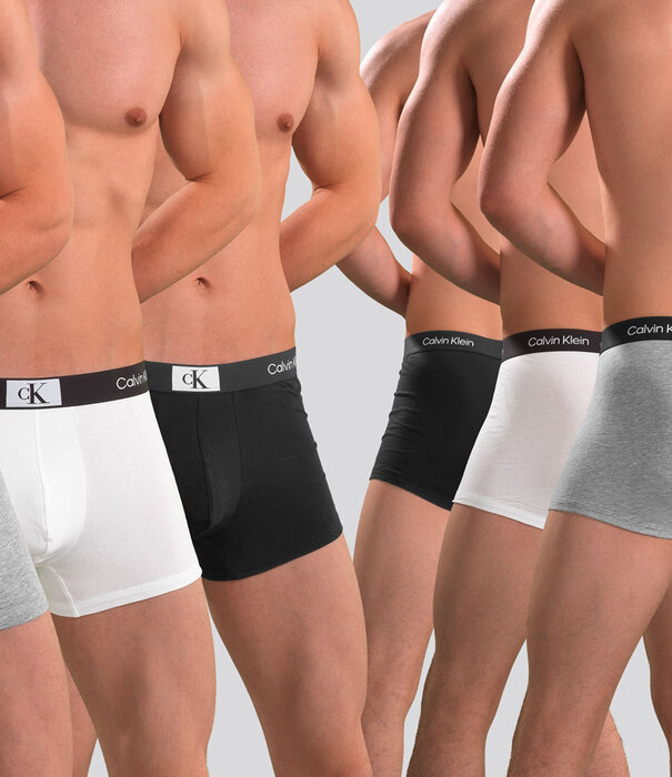 Calvin Klein Trunk 3-Pack NB3528A 1996 Cotton Stretch Wit/Zwart/Grijs