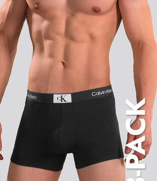 Calvin Klein Trunk 3-Pack NB3528A 1996 Cotton Stretch Black