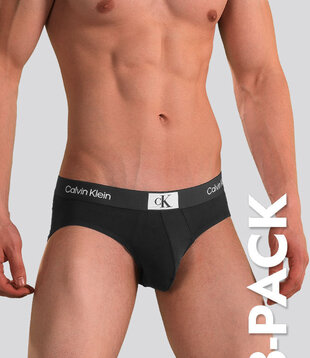 Calvin Klein Hip Brief 3-Pack NB3527A 1996 Cotton Stretch Schwarz