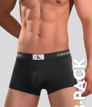 Calvin Klein Low Rise Trunk 3-Pack NB3532A 1996 Microfiber Black