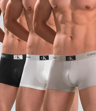 Calvin Klein Low Rise Trunk 3-Pack NB3532A 1996 Microfiber White/Black/Grey
