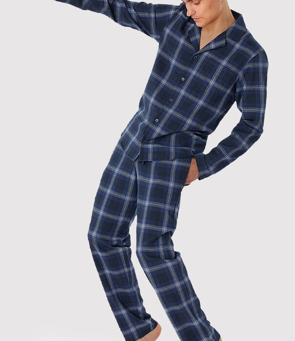 Schiesser Pyjama Long 276 Multi Blauw