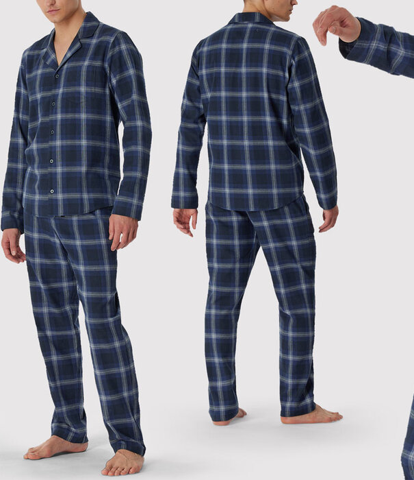 Schiesser Pyjama Long 276 Multi Blauw