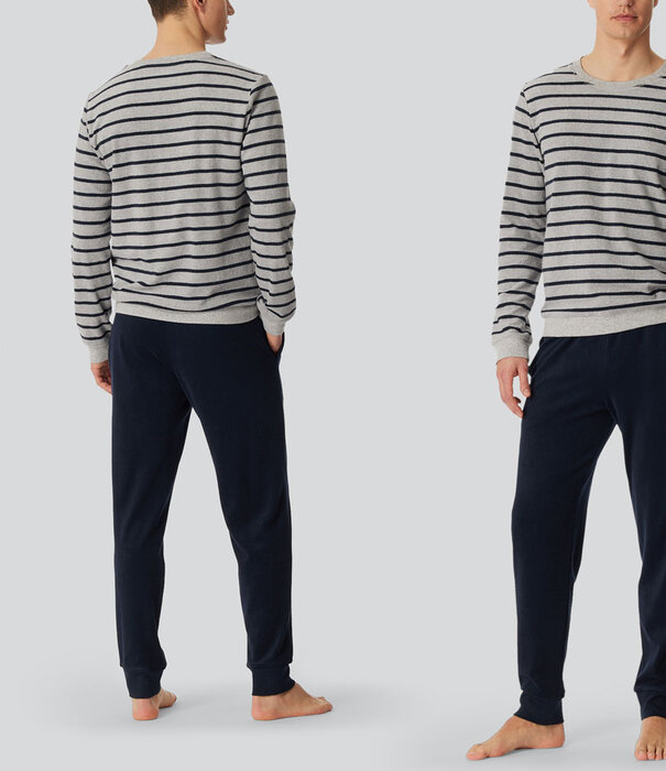 Schiesser Pyjama Long 844 Multi Grijs (301)