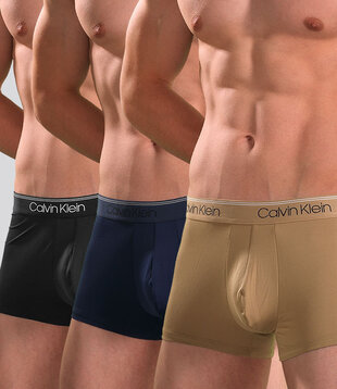 Calvin Klein Low Rise Trunk 3-Pack NB2569A Microfiber Stretch Brown