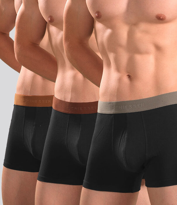 Schiesser Boxershort 3-Pack 194 Organic Cotton Schwarz