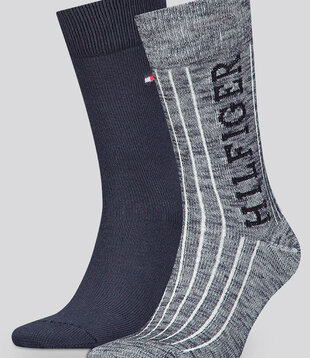 Tommy Hilfiger Socks 2-Pack 900 Slub Mouline Blue