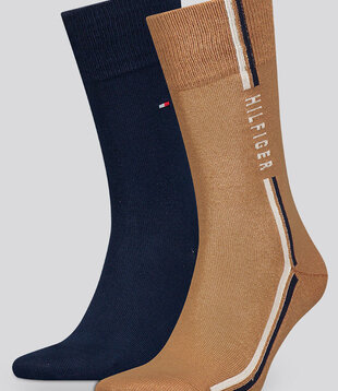 Tommy Hilfiger Socks 2-Pack 397 Global Stripe Brown