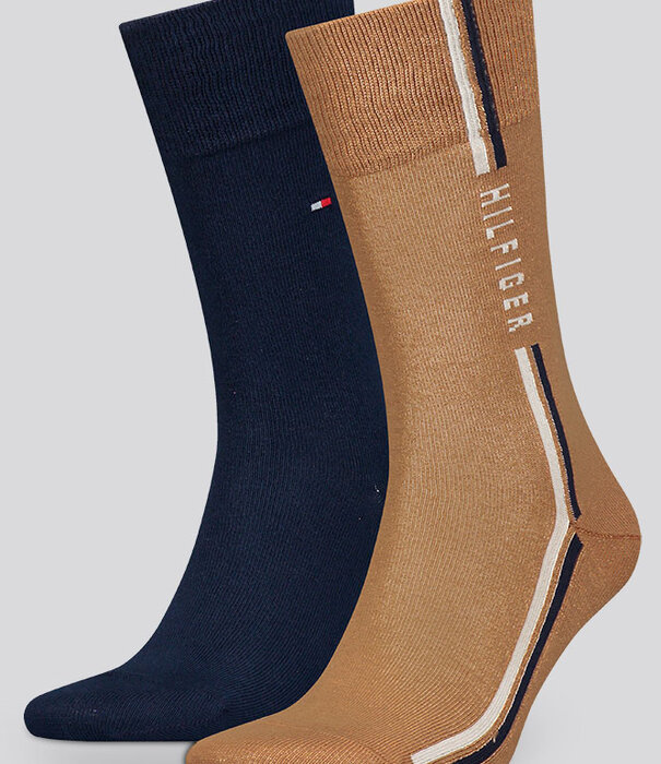 Tommy Hilfiger Socks 2-Pack 397 Global Stripe Brown