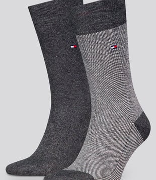 Tommy Hilfiger Socks 2-Pack 104 Birdseye Grijs