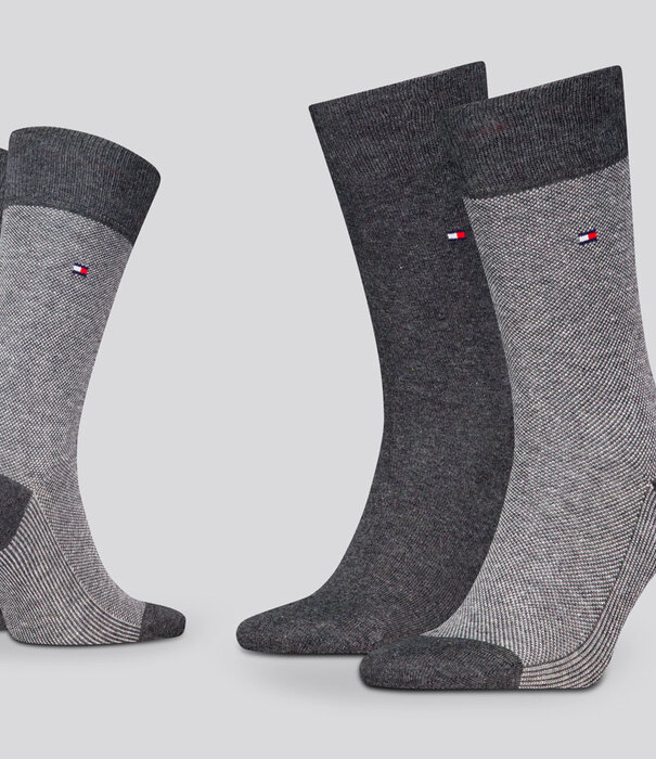 Tommy Hilfiger Socks 2-Pack 104 Birdseye Grijs
