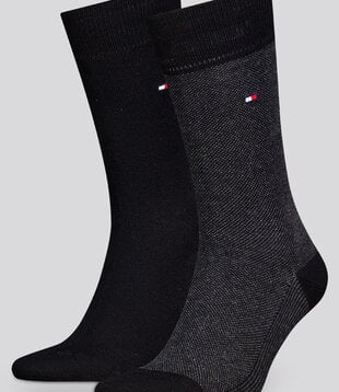 Tommy Hilfiger Socks 2-Pack 104 Birdseye Zwart