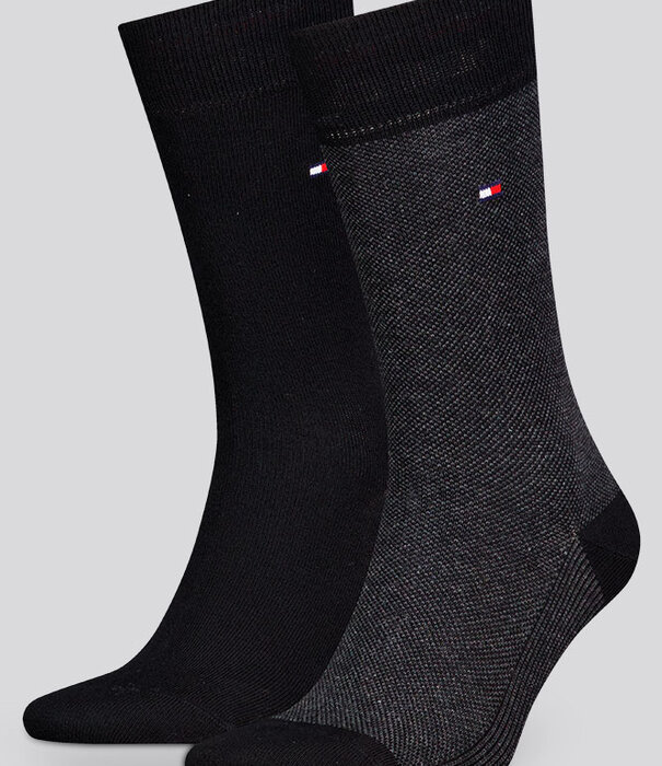 Tommy Hilfiger Socks 2-Pack 104 Birdseye Schwarz