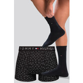 Tommy Hilfiger Trunk & Sock Set 048 Print Multi Zwart (051)