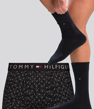 Tommy Hilfiger Trunk & Sock Set 048 Print Multi Zwart (051)