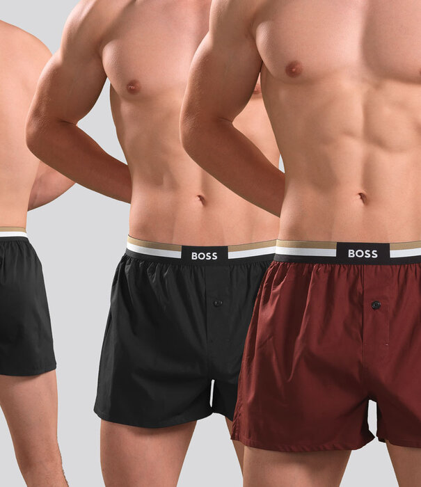 Boss Woven Boxershort 2-Pack 762 Pure Cotton Red