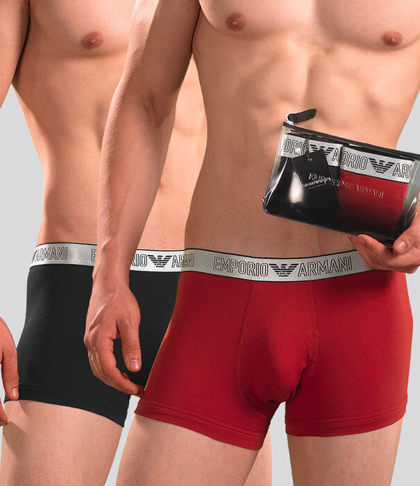 Emporio Armani Trunk 2-Pack 3F598 Stretch Cotton Multi Rood (151)