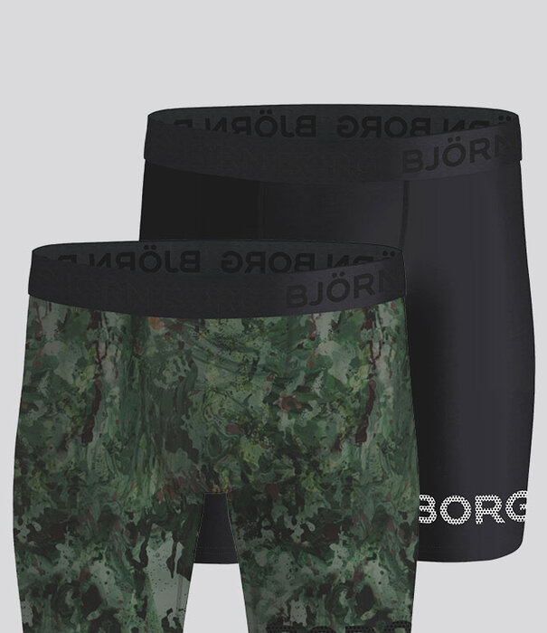Bjorn Borg Long Boxershort 2-Pack 355 Performance Green