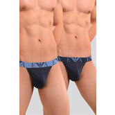 Emporio Armani Jockstrap 2-Pack 3F715 Stretch Cotton Marine