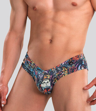 Cut4Men High Cut Cheeky Brief C4M05 Tattoo Schwarz