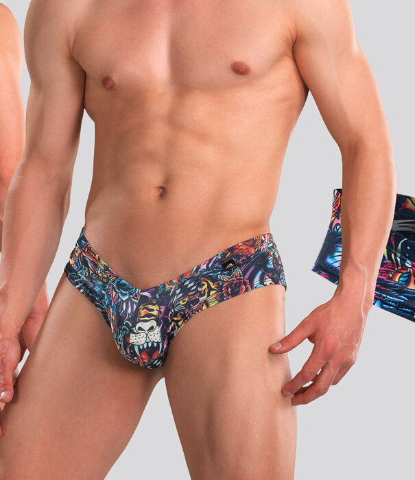 Cut4Men High Cut Cheeky Brief C4M05 Tattoo Multi Zwart (051)