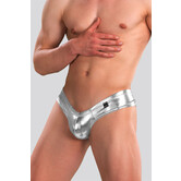 Cut4Men High Cut Cheeky Brief C4M05 Skaï Silber