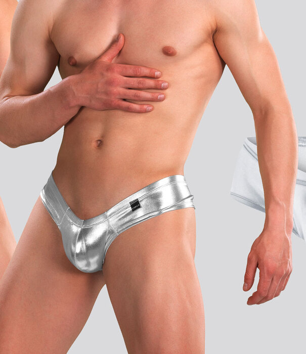 Cut4Men High Cut Cheeky Brief C4M05 Skaï Silber