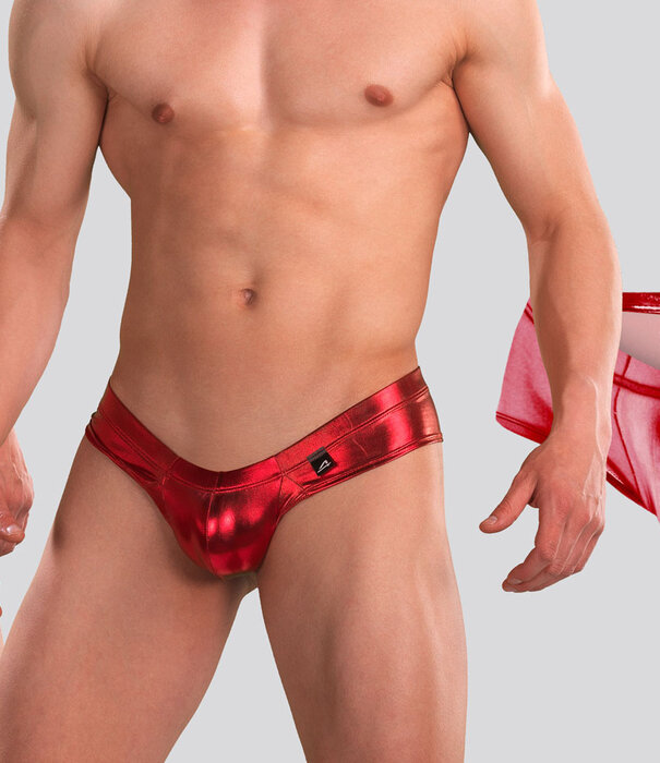 Cut4Men High Cut Cheeky Brief C4M05 Skaï Red
