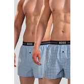 Boss Woven Boxershort 2-Pack 056 Pure Cotton Multi Blauw
