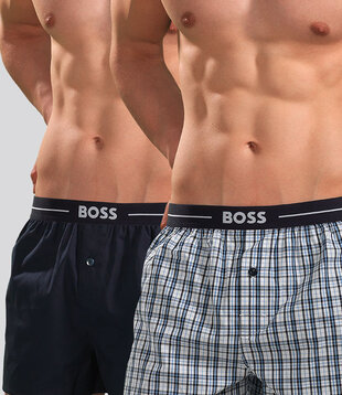 Boss Woven Boxershort 2-Pack 056 Pure Cotton Blau