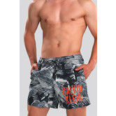 Calvin Klein Swim Short 871 Medium Drawstring Print Multi Zwart (051)