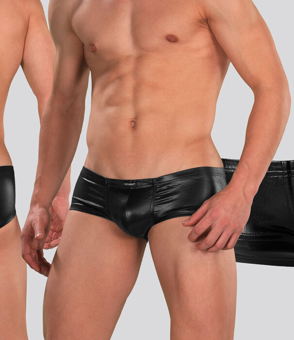 Cut4Men Booty Shorts C4M10 Black Leatherette Black