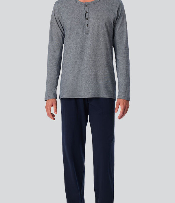 Schiesser Pyjama Long 630 Multi Blauw