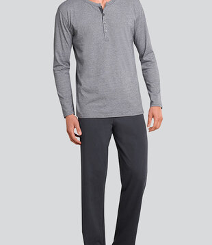 Schiesser Pyjama Long 630 Grau