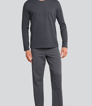 Schiesser Pyjama Long 633 Donker Grijs