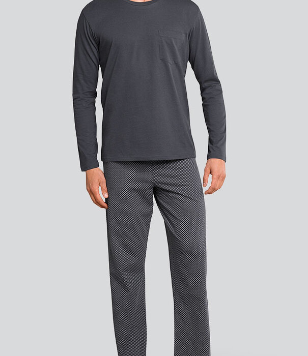 Schiesser Pyjama Long 633 Donker Grijs