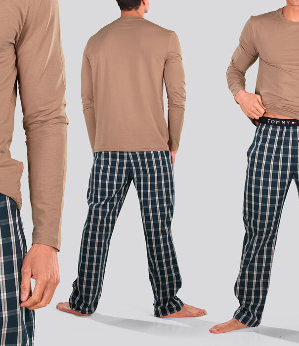 Tommy Hilfiger Pyjama Set 960 Woven Set Multi Bruin (451)