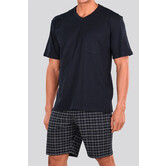 Schiesser Short Pyjama 636 Multi Blauw