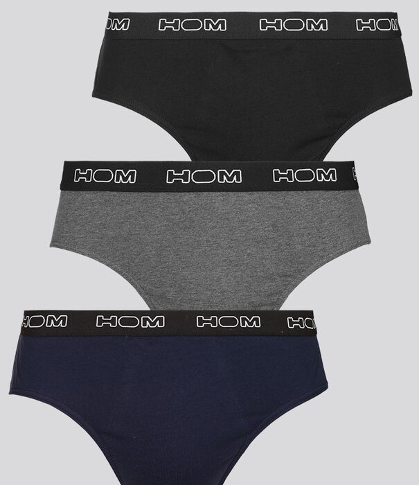 Hom Mini Slip 3-Pack 467 Boxerlines Schwarz/Grau/Blau