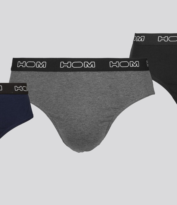Hom Mini Slip 3-Pack 467 Boxerlines Zwart/Grijs/Blauw