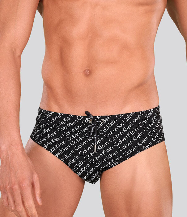 Calvin Klein Print Swim Slip 746 Black