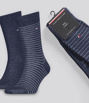 Tommy Hilfiger Small Stripe Socks 2-Pack 496 Dark Grey