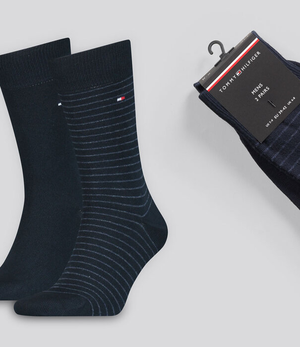 Tommy Hilfiger Small Stripe Socks 2-Pack 496 Donker Grijs