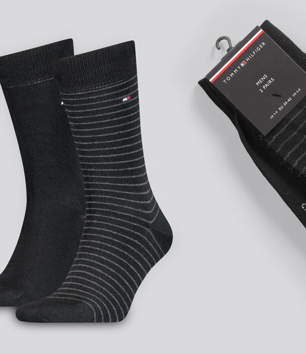 Tommy Hilfiger Small Stripe Socks 2-Pack 496 Black