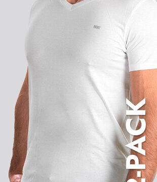 Diesel Michael V-Neck T-Shirt 2-Pack LDAS Wit