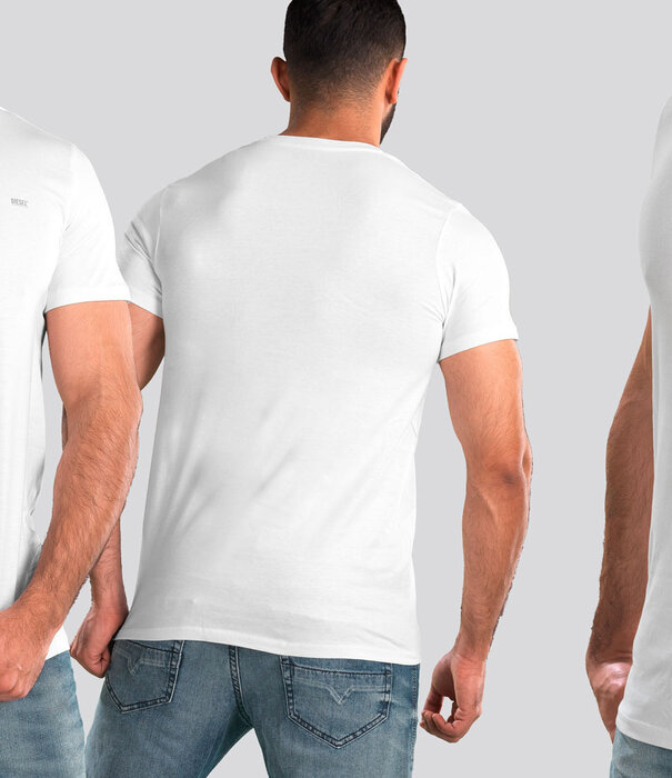 Diesel Michael V-Neck T-Shirt 2-Pack LDAS Weiß
