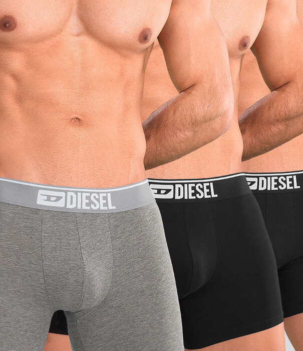 Diesel Sebastian Long Boxershort 3-Pack GDAC Schwarz/Grau